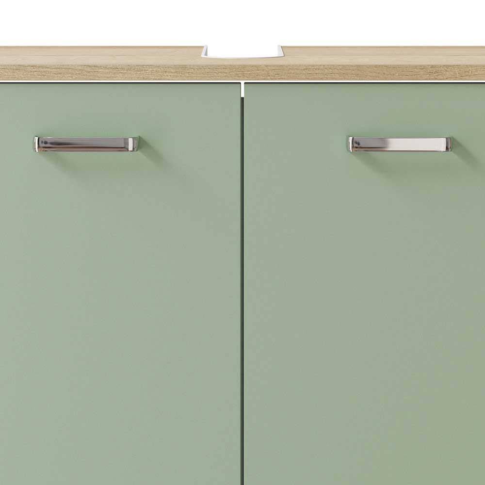 Waschtischschrank in Graugrün und Eiche Optik - Spiritana