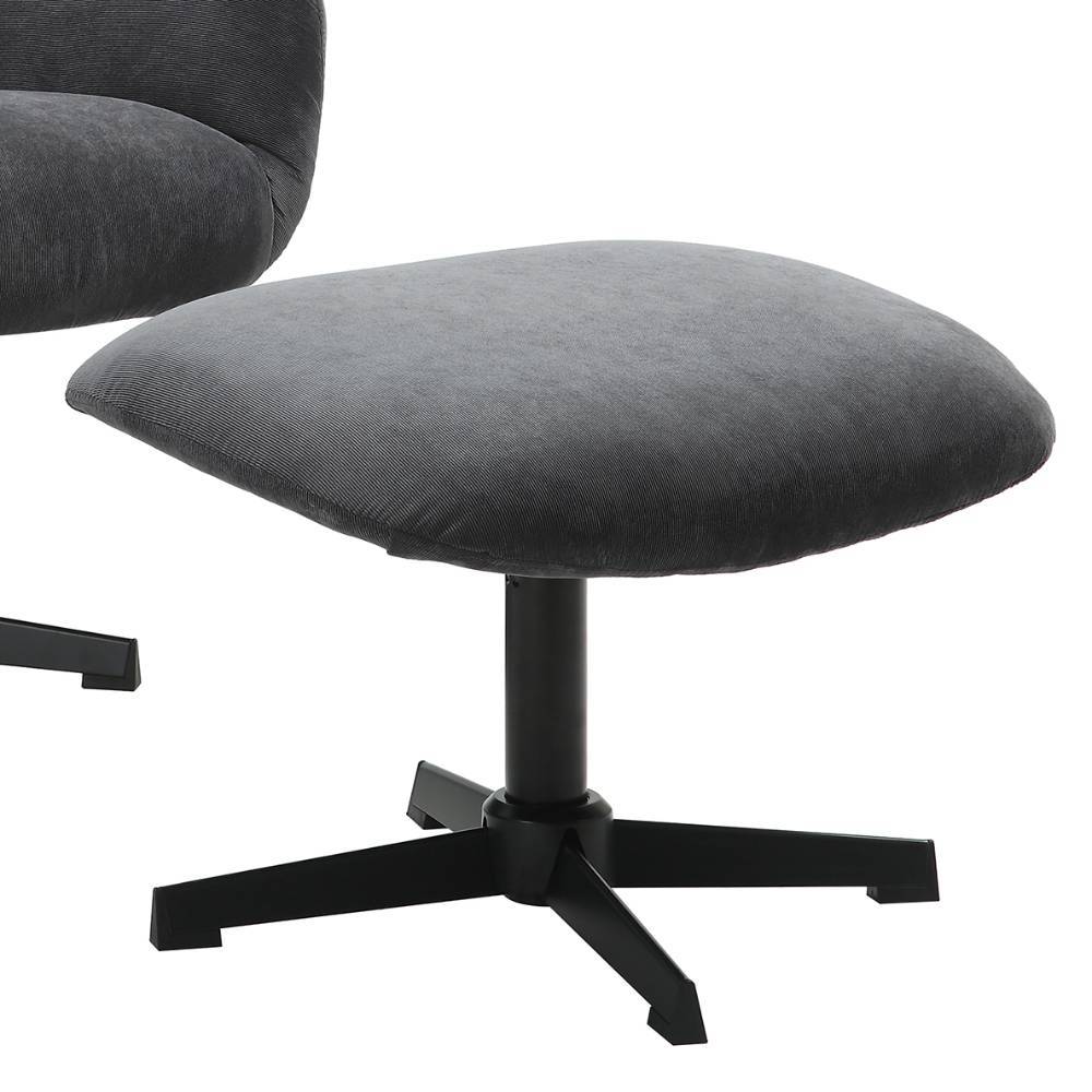 Cordsessel mit Fußhocker im Set - Esmeraldu (zweiteilig)