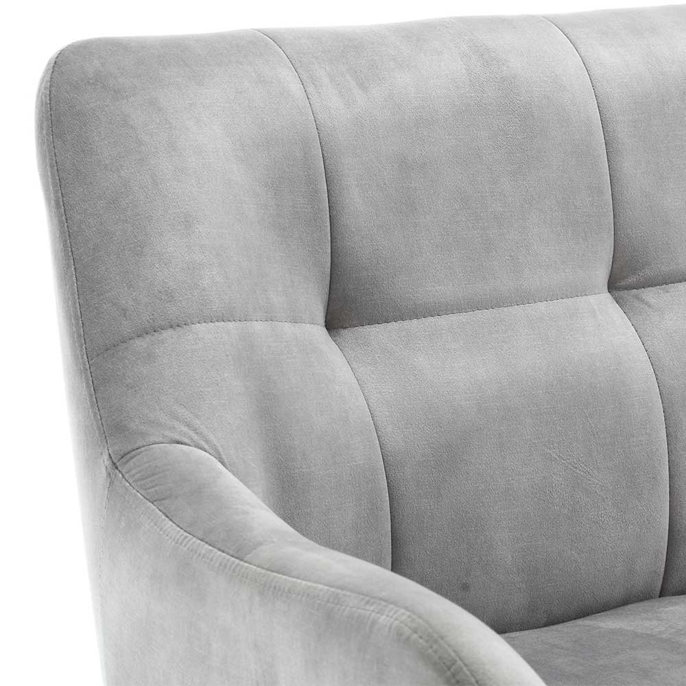 Esstisch Sofa in Grau Velours - Reymonda