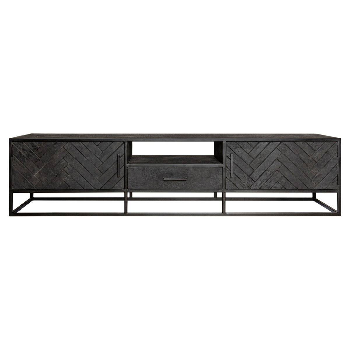 TV Sideboard aus geschwärztem Holz - Lida