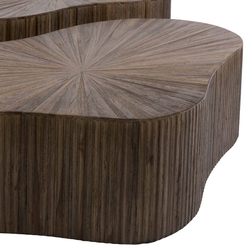 Wohnzimmertisch Duo aus Teak Massivholz - Lepura (zweiteilig)