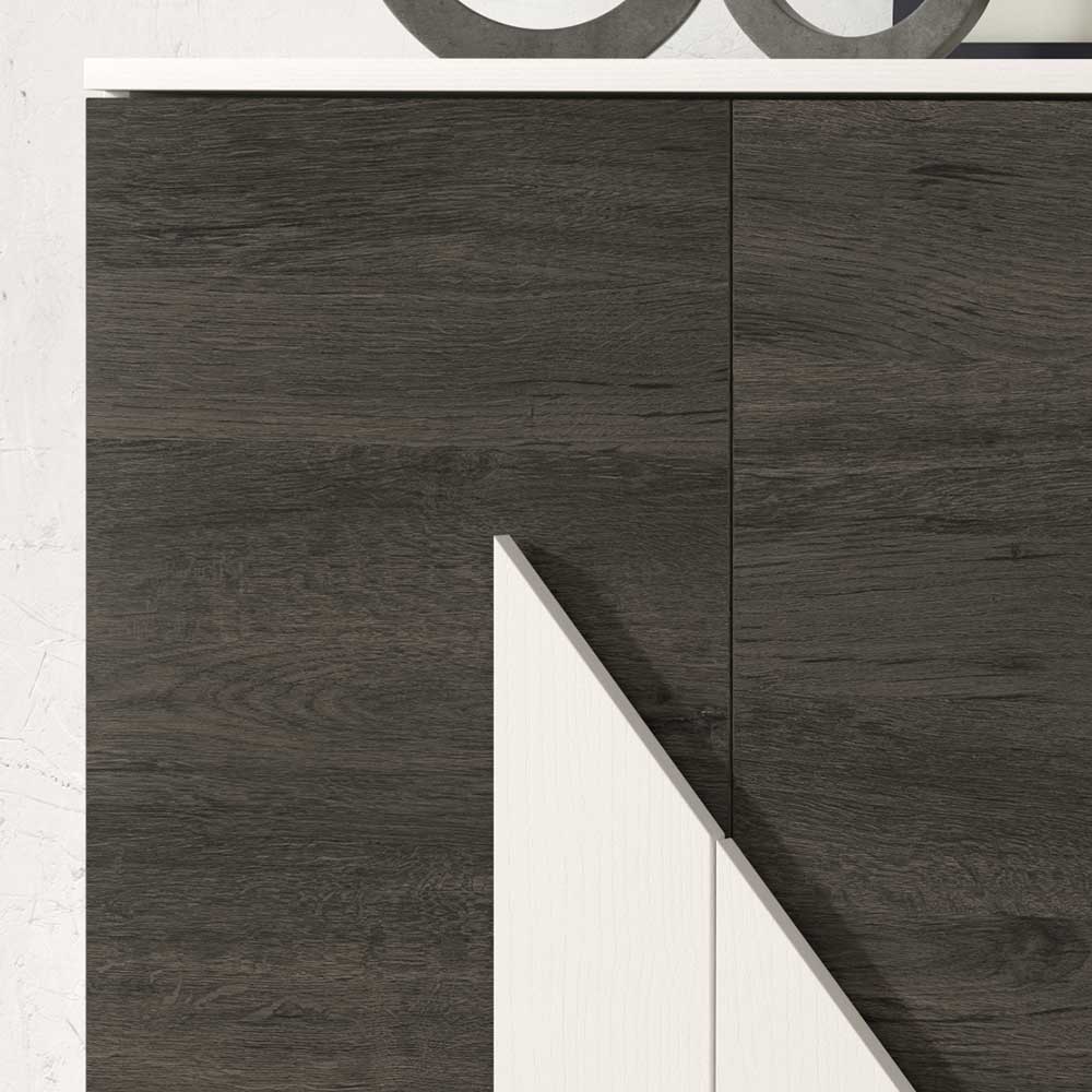 2-türiger Design Schuhschrank 74x128x34 cm - Fredo