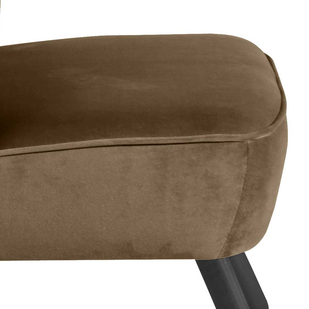 Samtvelours Sessel in Beigegrau und Schwarz - Legancio