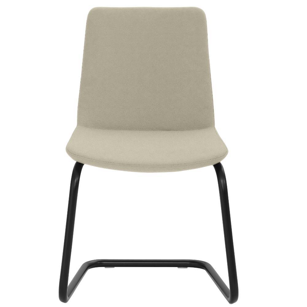 Freischwingerstuhl in Taupe Microfaser und Vlies - Bado