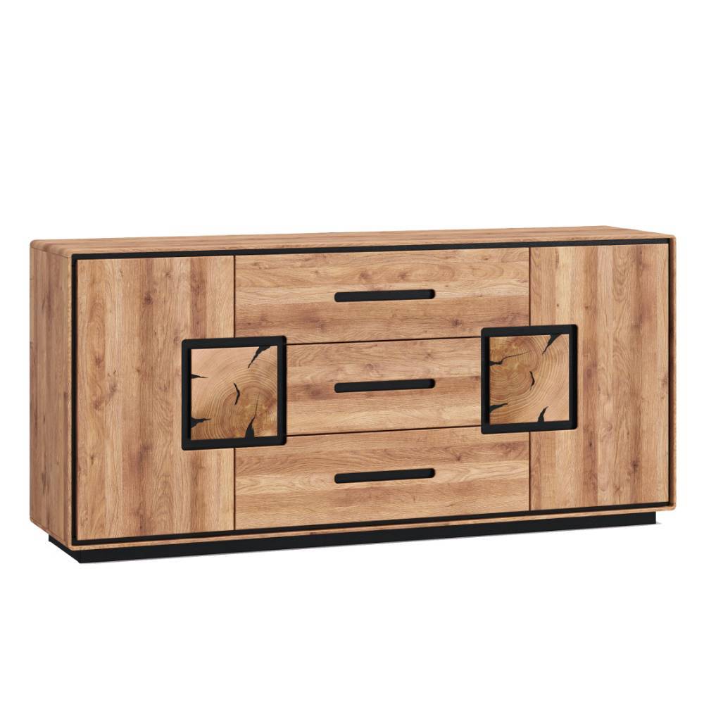 Sideboard in Wildeiche mit Schwarz - Shipper