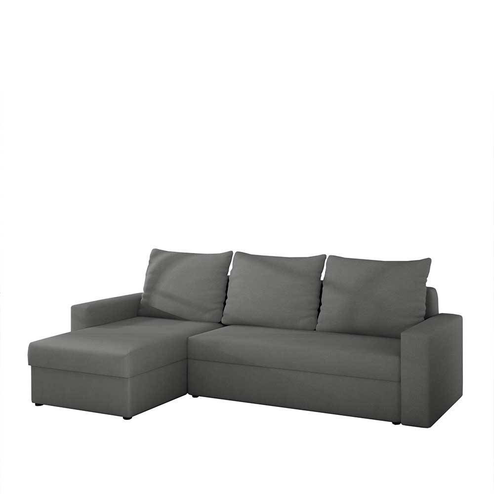 L-Design Schlafsofa in Grau Velours - Zlotka