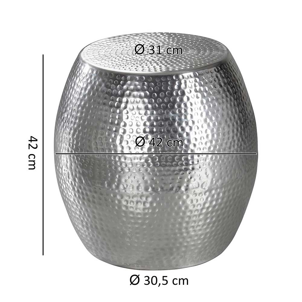 Silberner Beitisch aus Aluminium - Moyico