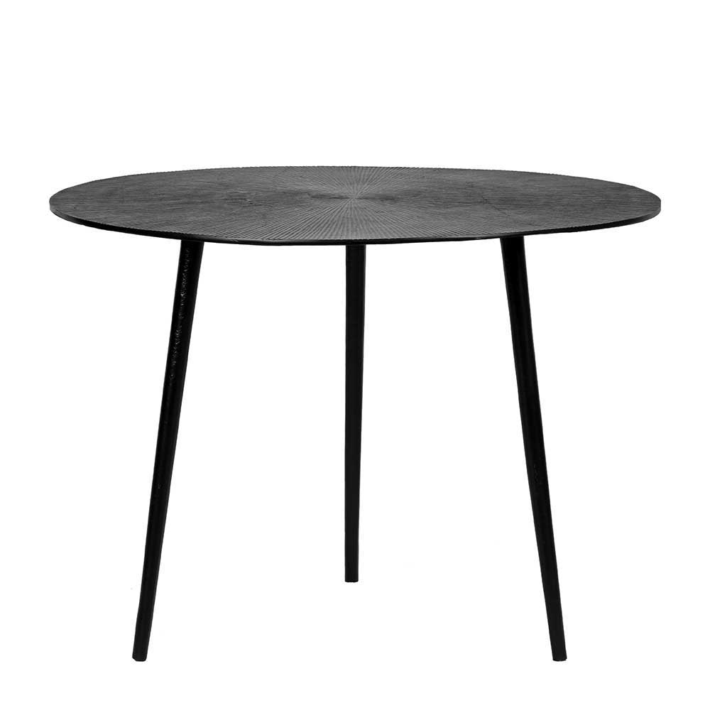 Schwarzer Dreisatztisch aus Metall - Lasperla (dreiteilig)