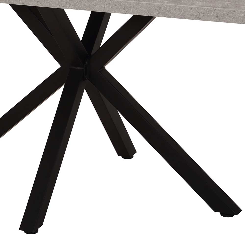 180x90 Tisch in Beton Dekor & Schwarz - Concura