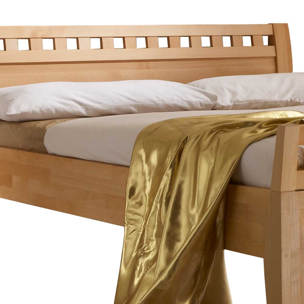 Elegantes Buchen-Bett mit Kopf- und Fußteil - Adatto