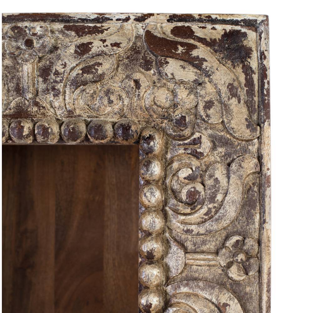 Vintage Designregal aus Mangoholz in Braun - Travorna