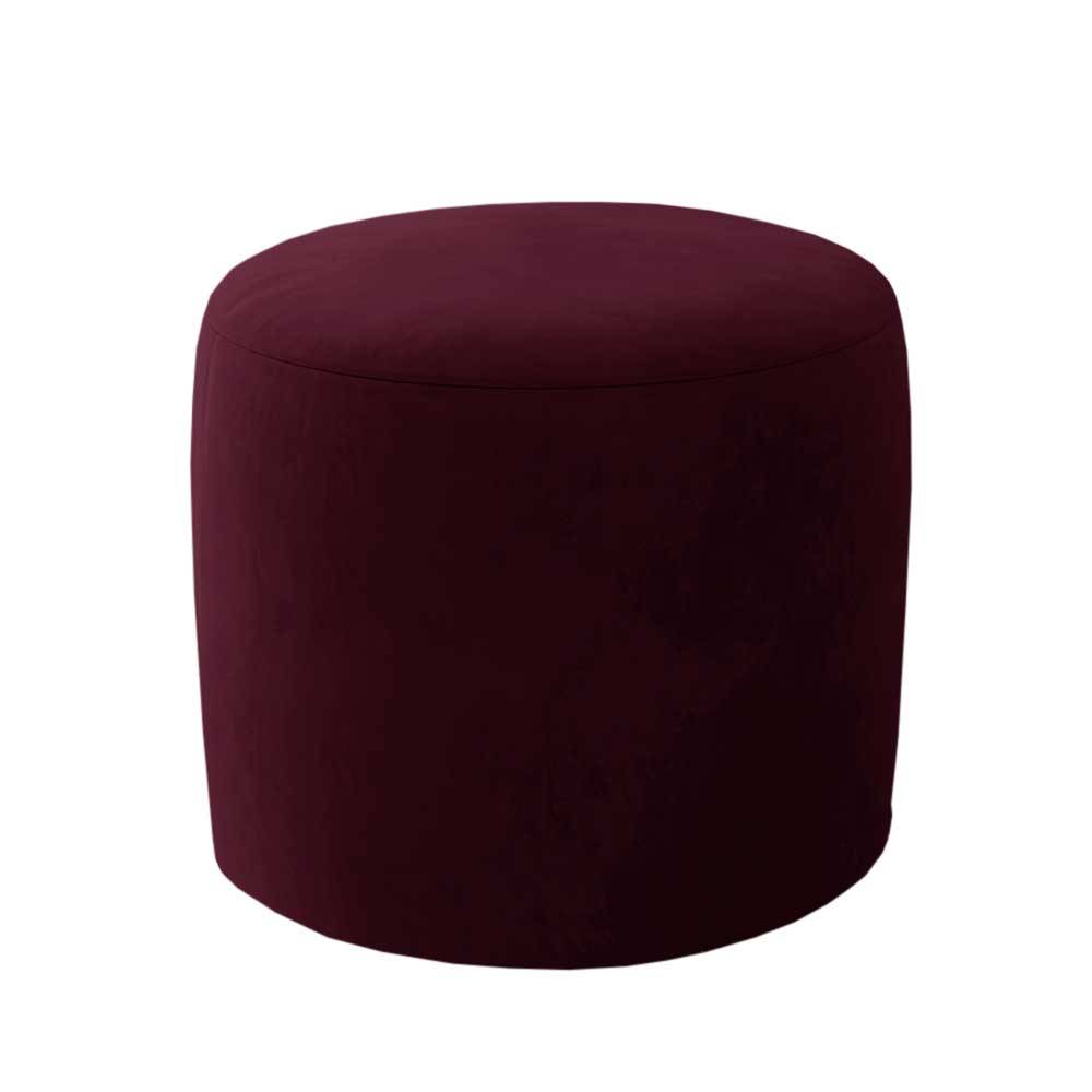 Hocker in Bordeauxrot Samtbezug matt - Canopuss