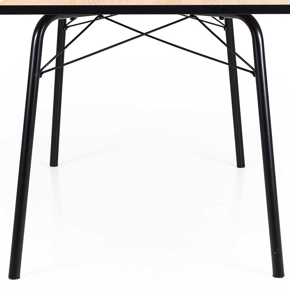 Esszimmer Tisch in Eiche Nachbildung & Schwarz Chicron 140x80 cm