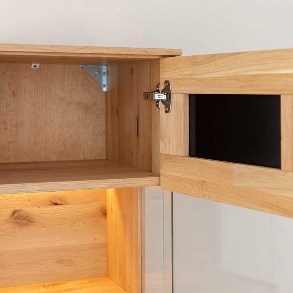 Wohnzimmerschrank aus Eiche und Glas - Masicuri