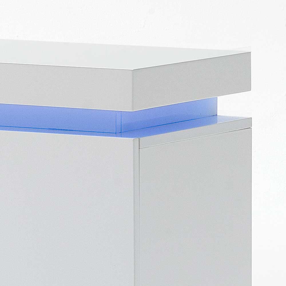 LED Sideboard Esino in Weiß Hochglanz