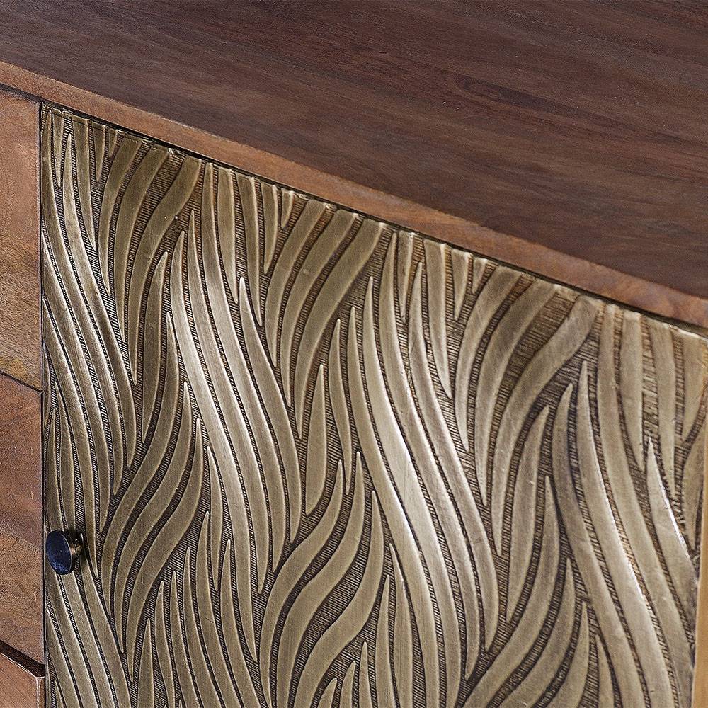 Design Sideboard aus Mangoholz und Metall - Filurina