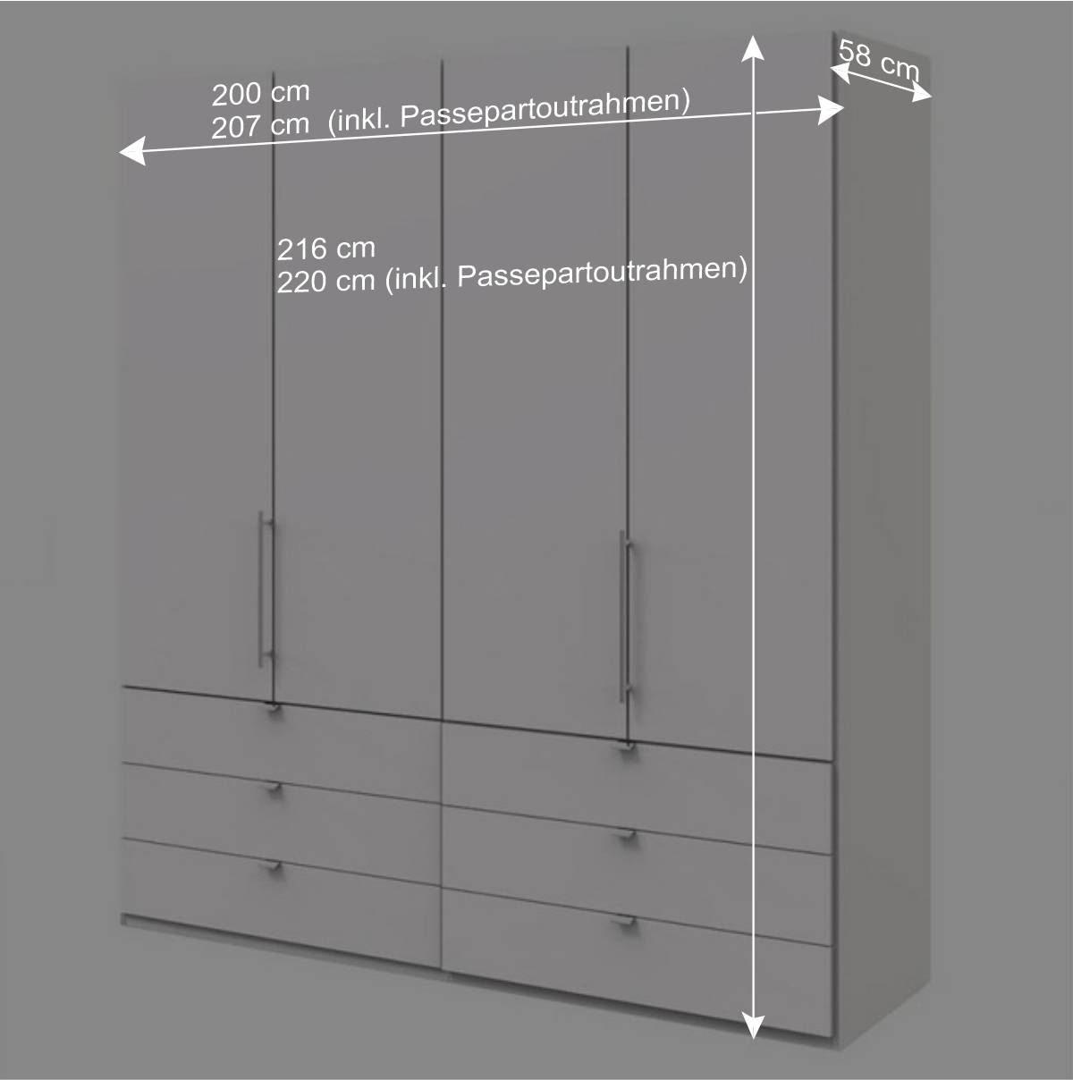 Weißer Schlafzimmerschrank mit Falttüren - Donpiave
