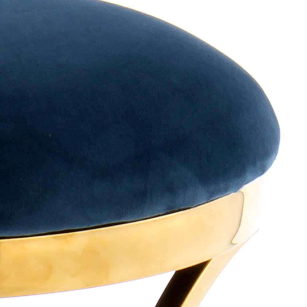 Eleganter Designhocker in Blau & Gold - Imenza