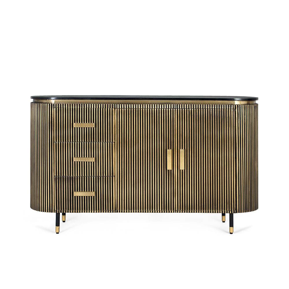 Design Kombi-Kommode mit Marmorplatte - Hayato