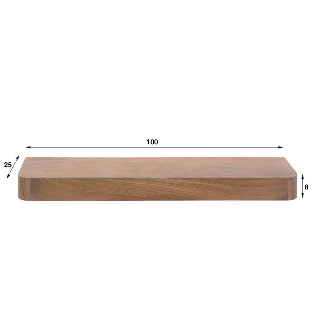 Wandboard aus Akazie Massivholz in Braun - Emila