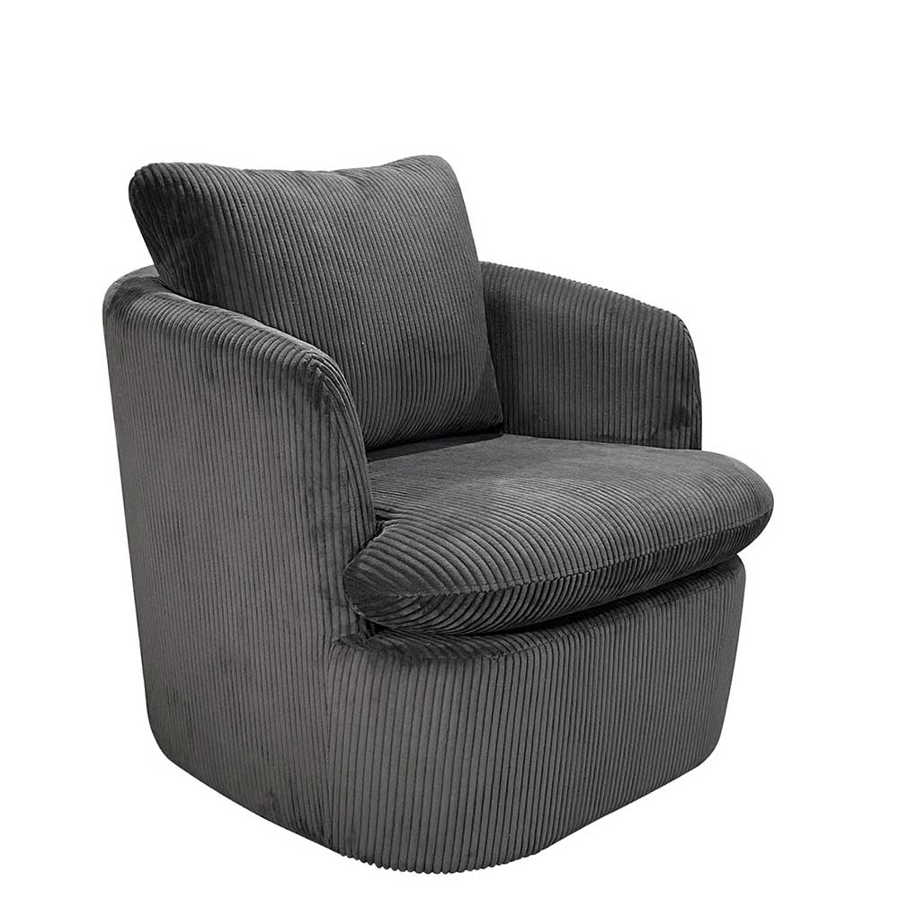 Drehbarer Sessel mit Breitcord Bezug - Actino