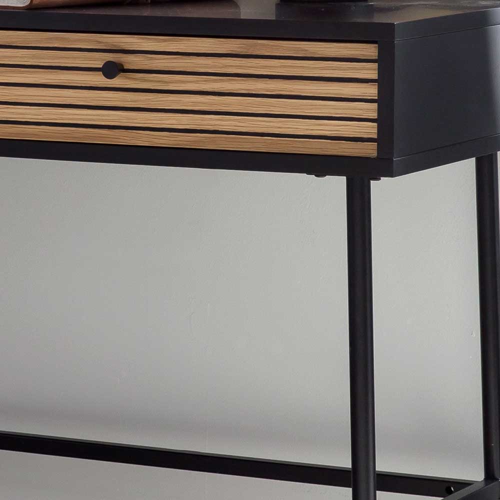 120x75x50 Stilvoller Schreibtisch in Schwarz & Eiche - Varaba
