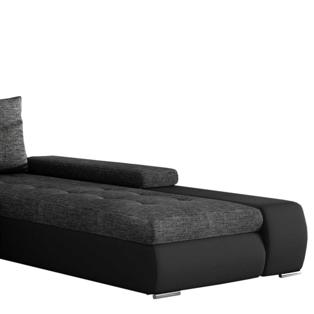 U-Design Schlafsofa in Dunkelgrau und Schwarz - Blance