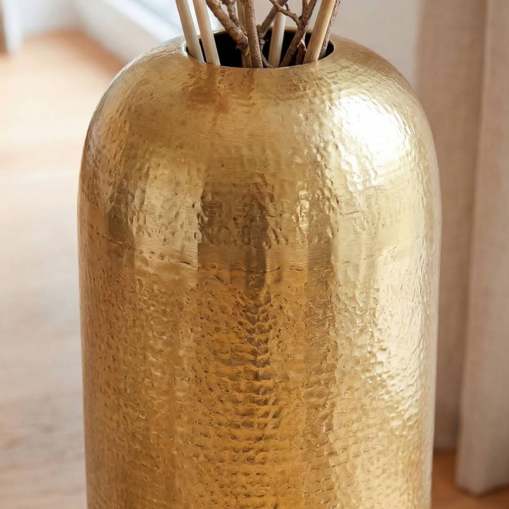 Aluminium-Bodenvase in Goldfarben - Brocus