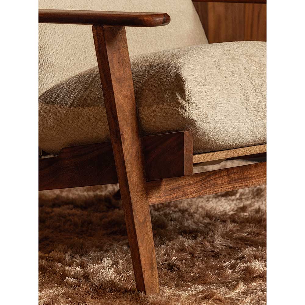 Design Sessel aus Akazienholz mit Polster - Meyden