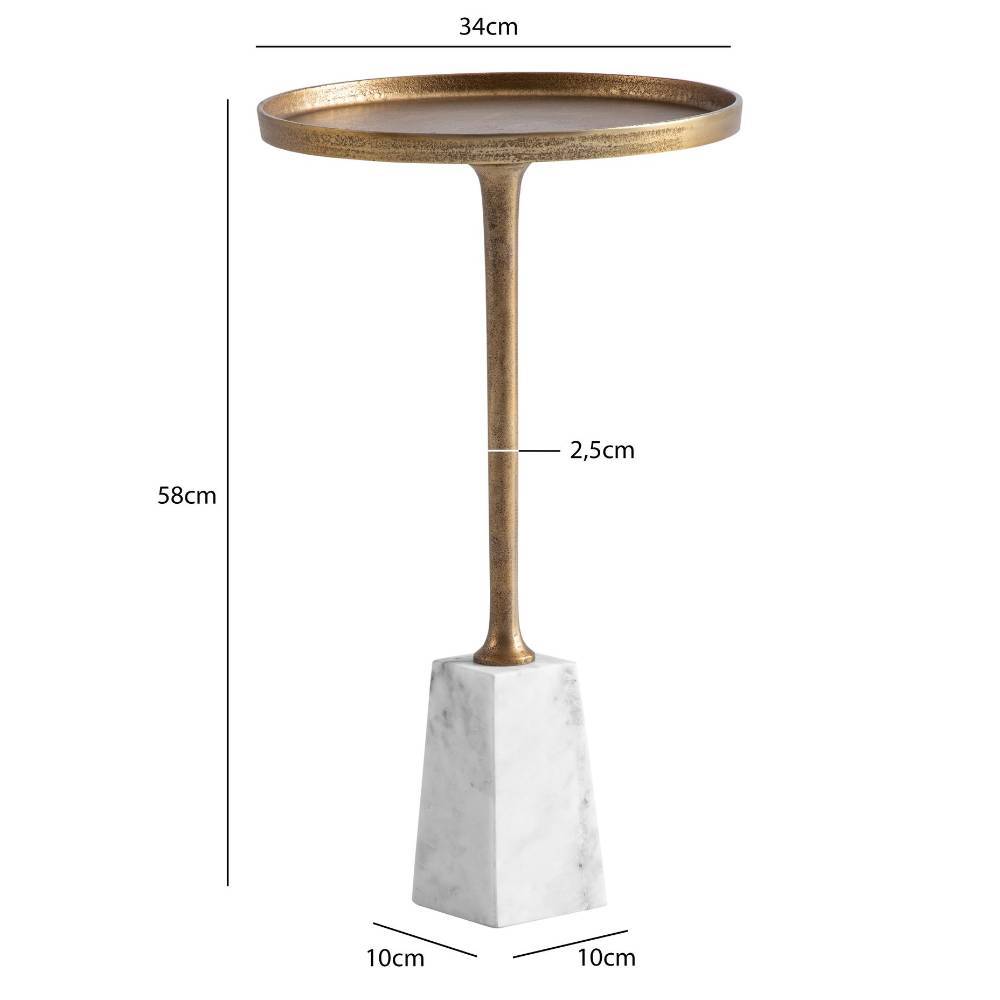 Design-Beistelltisch in Gold Aluminium Metall - Montuna