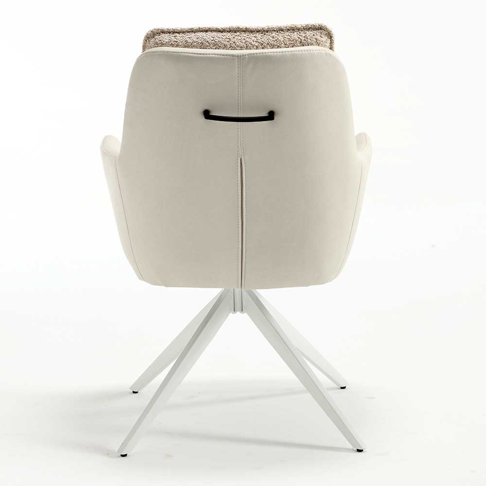 Design Tischsessel in Creme und Weiß - Foxxy (2er Set)