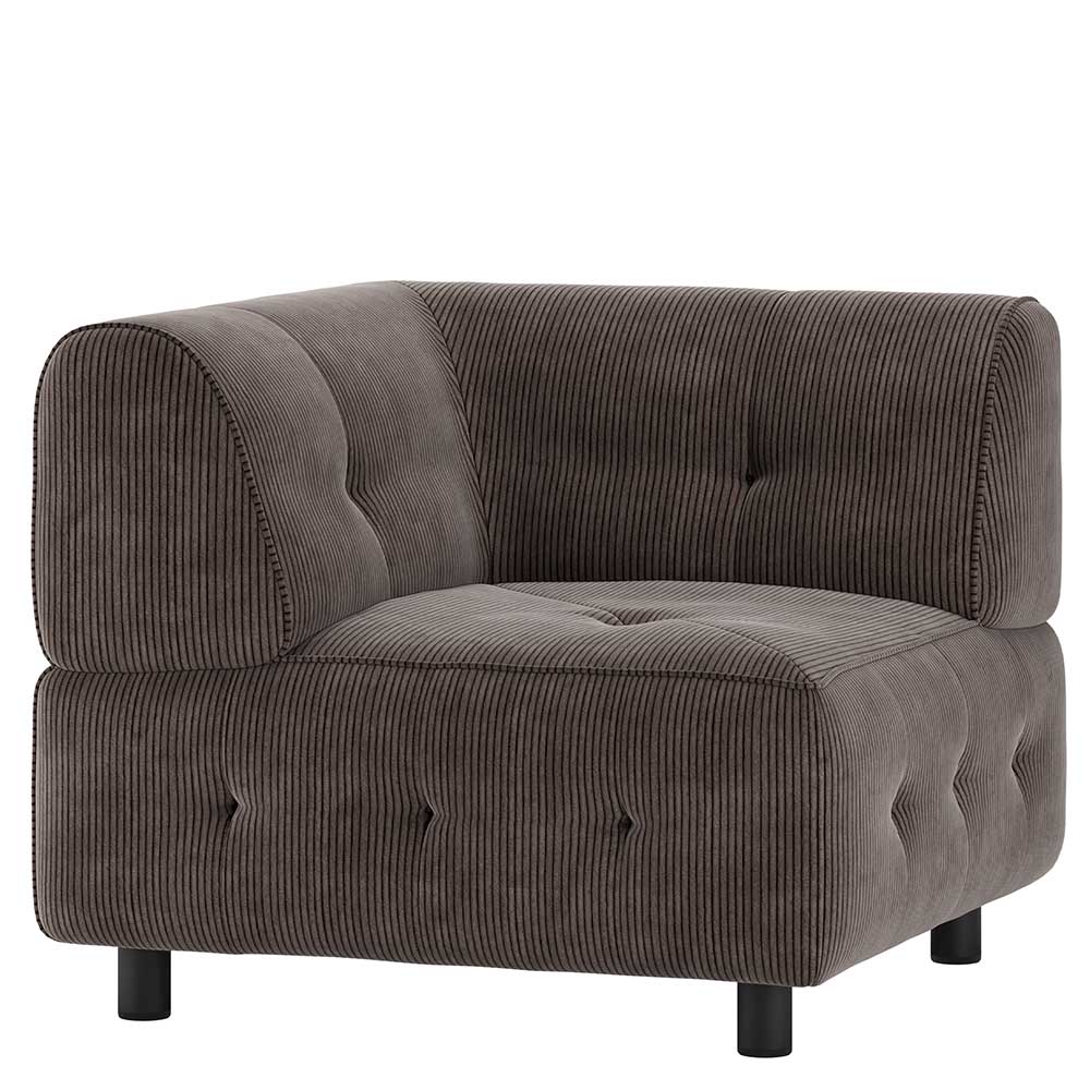 Sofa-Eckelement in Graubraun Cord-Bezug - Vita