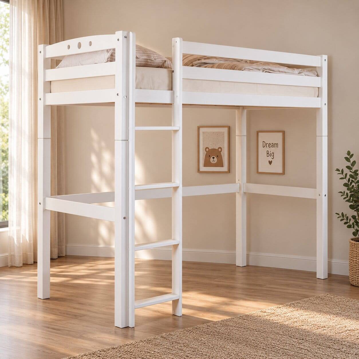 Kinderhochbett Lieke in Weiß