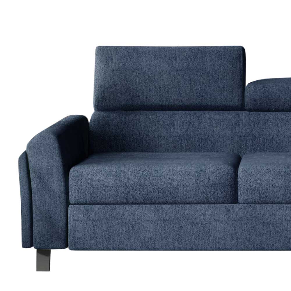 Stoff Dreisitzer Ecksofa in Blaugrau - Crosbys