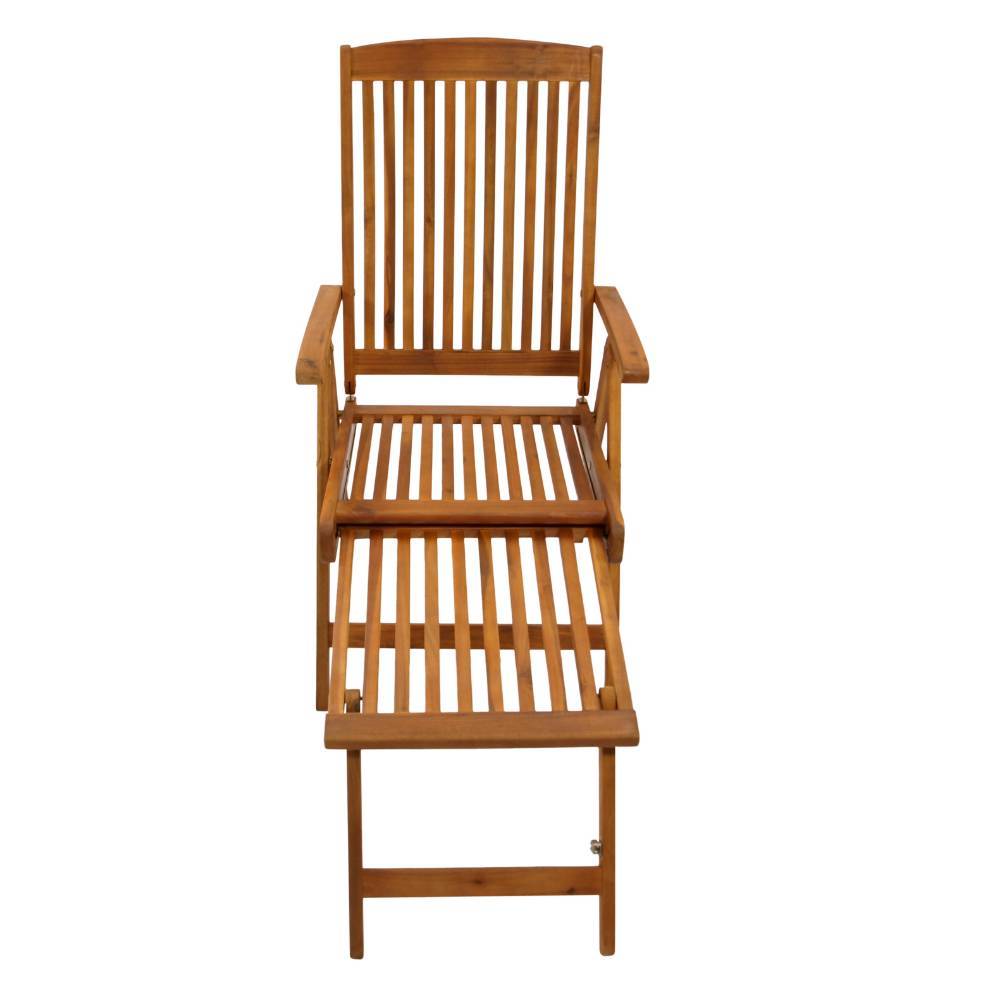 Akazienholz Deckchair mit ausziehbarem Fußteil - Rondra