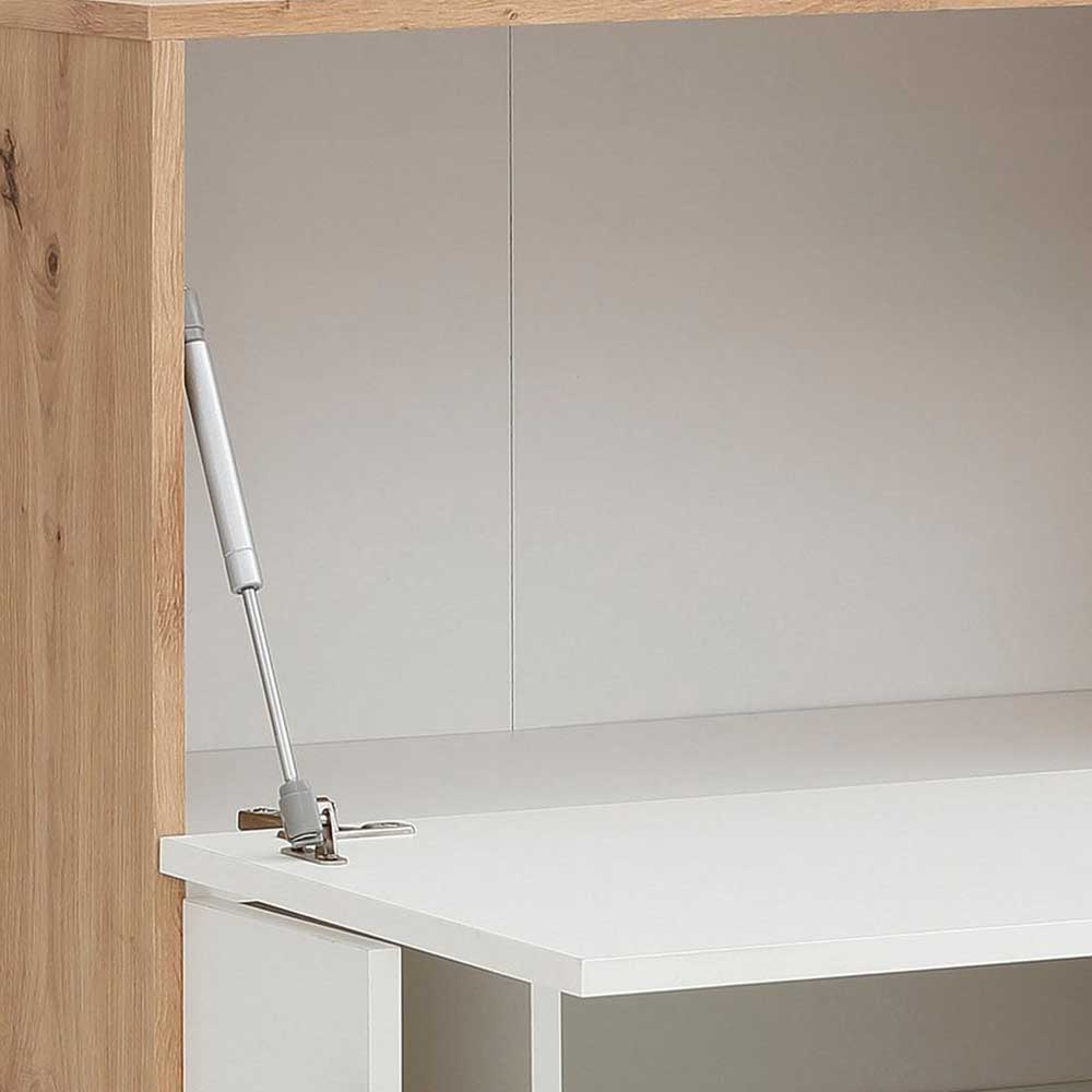 Highboard in Weiß mit Eiche - Ledicato