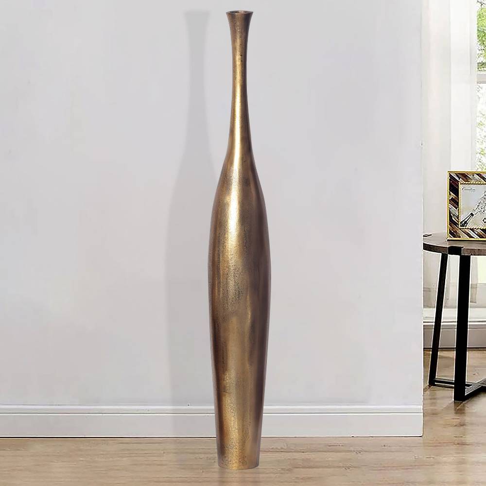 Bodenvase aus Aluminium in Gold - Cacillo