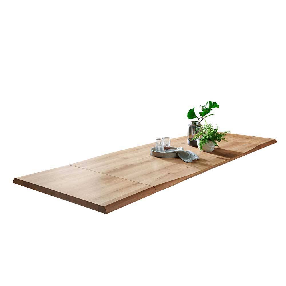 Esszimmer Tisch mit Holzplatte aus Wildeiche - Rouven