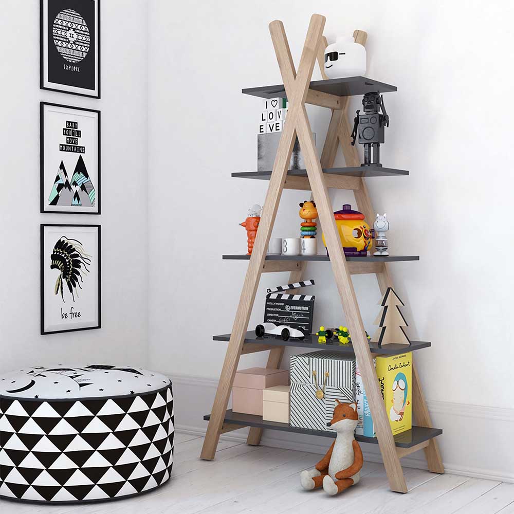 90x170x35 Kinderzimmer Regal Dreieck Design - Istiane