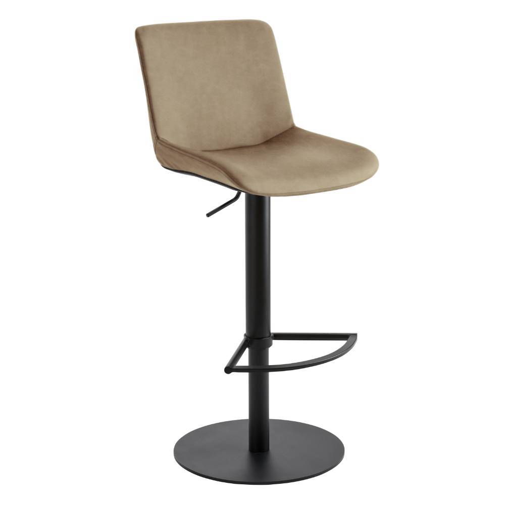 Drehbarer Barstuhl in Beige Kunstleder - Feliana