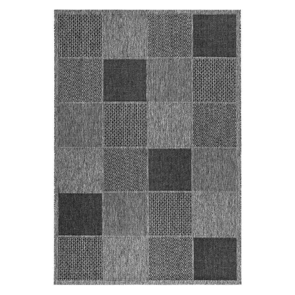 Teppich mit Quadratmuster in Silbergrau Grau - Lydija