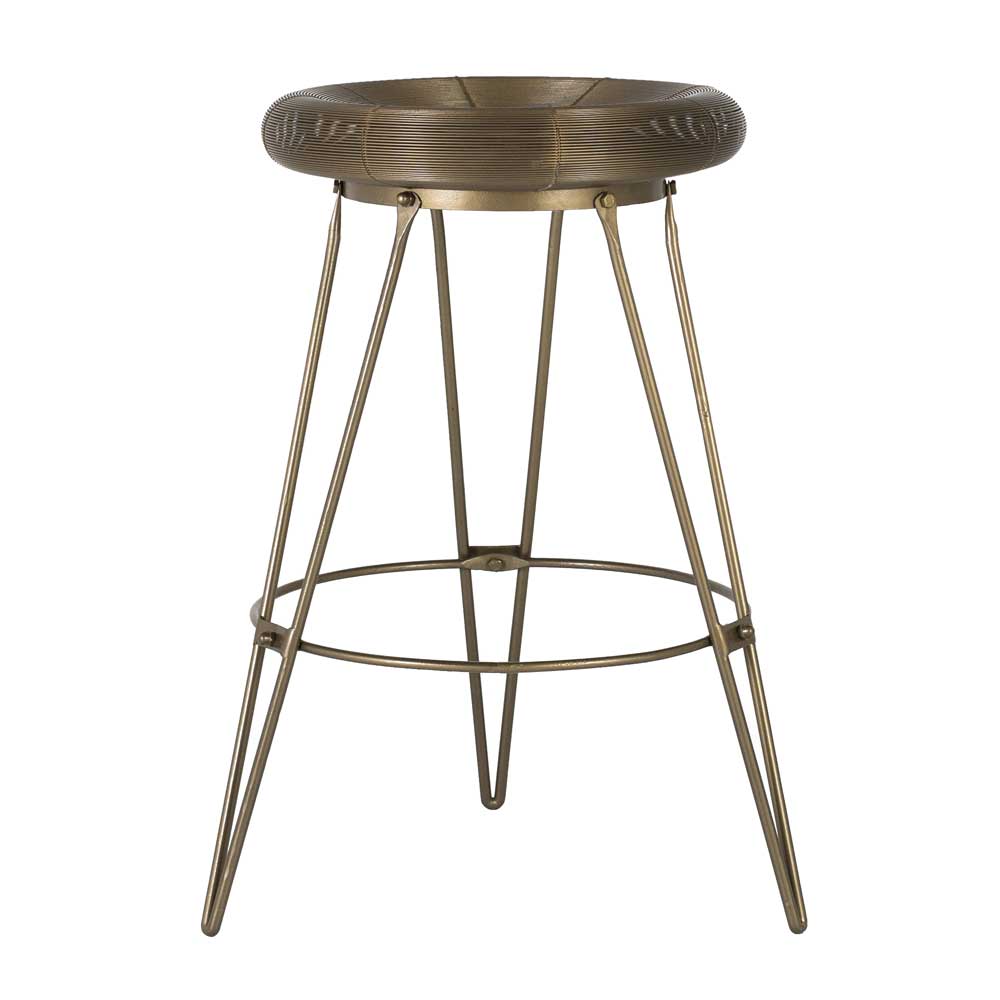 Runder Metall Barhocker in Goldfarben - Price