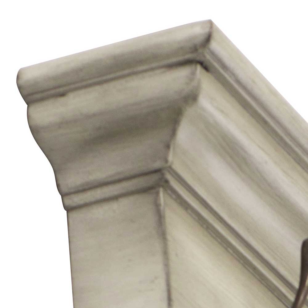 130x20x10 Garderobenleiste in antik Weiß aus Mahagoni - Venzeno