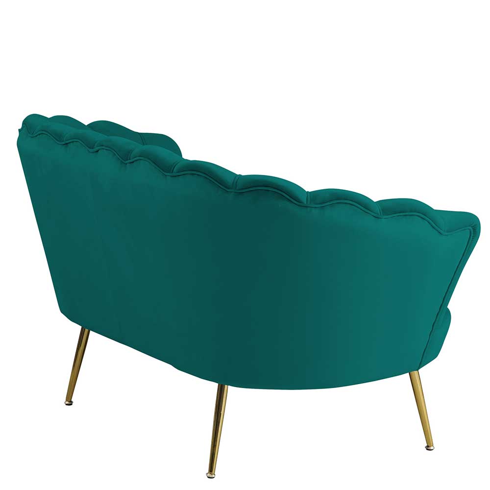 Muschel Design Sofa in Grün & Gold - Pirivanus