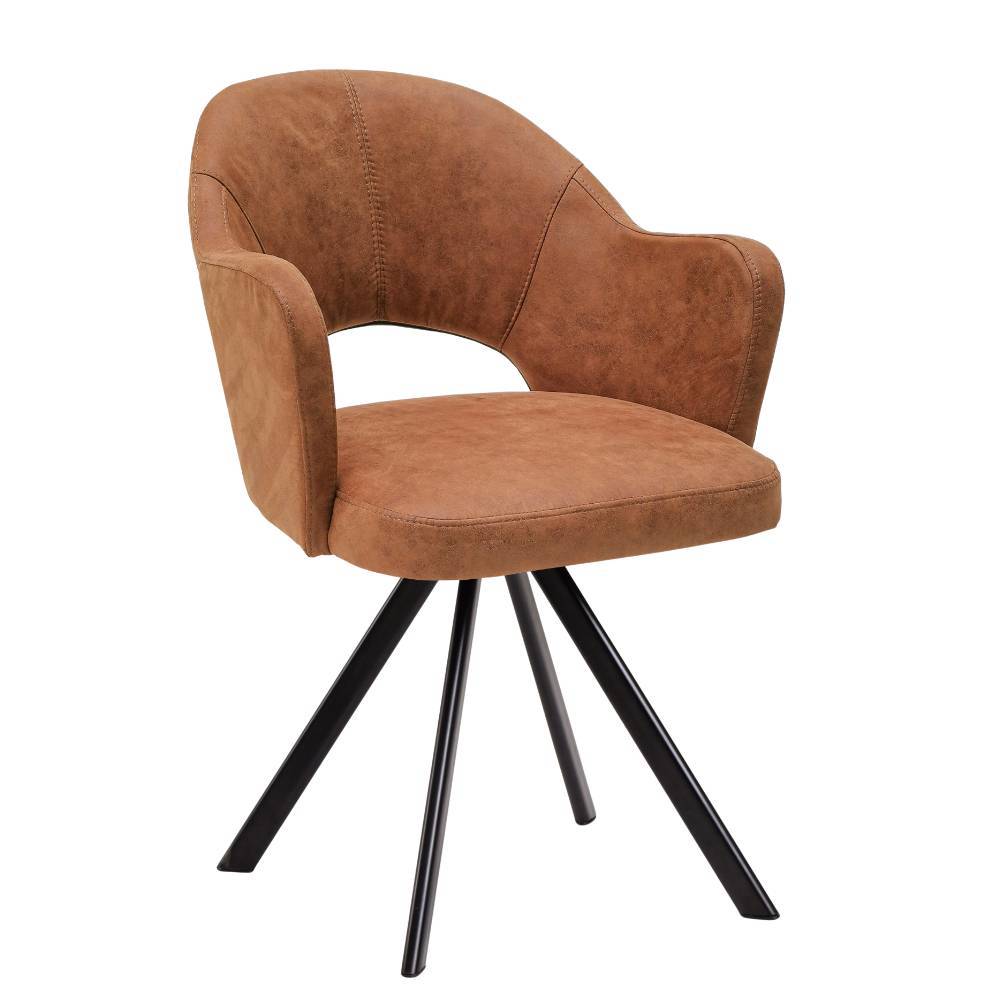 Design Esszimmersessel in Cognac Braun - Oseidon