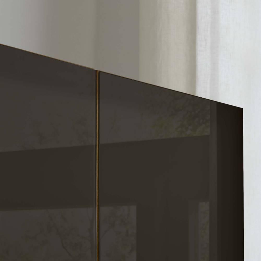 Teilmassiver Kleiderschrank mit Glas - Vutonia