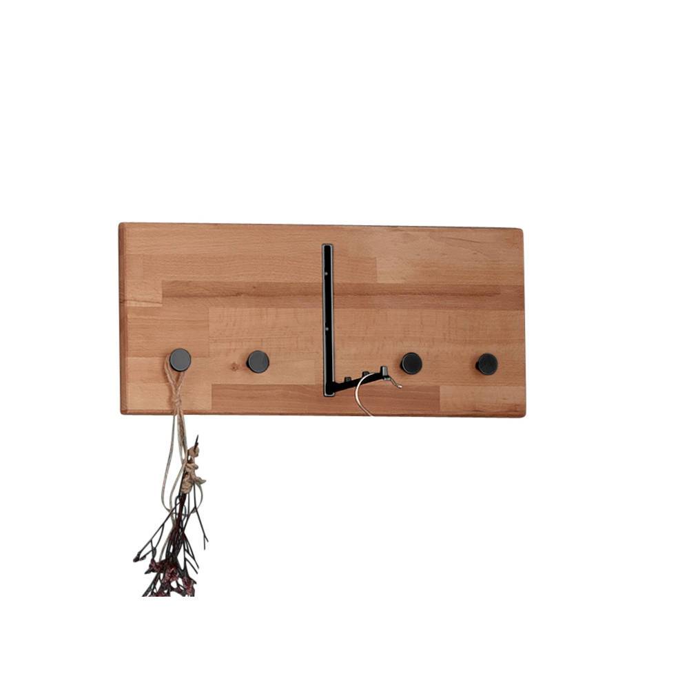 Hängegarderobe aus Buche Massivholz und Metall - Shimousa