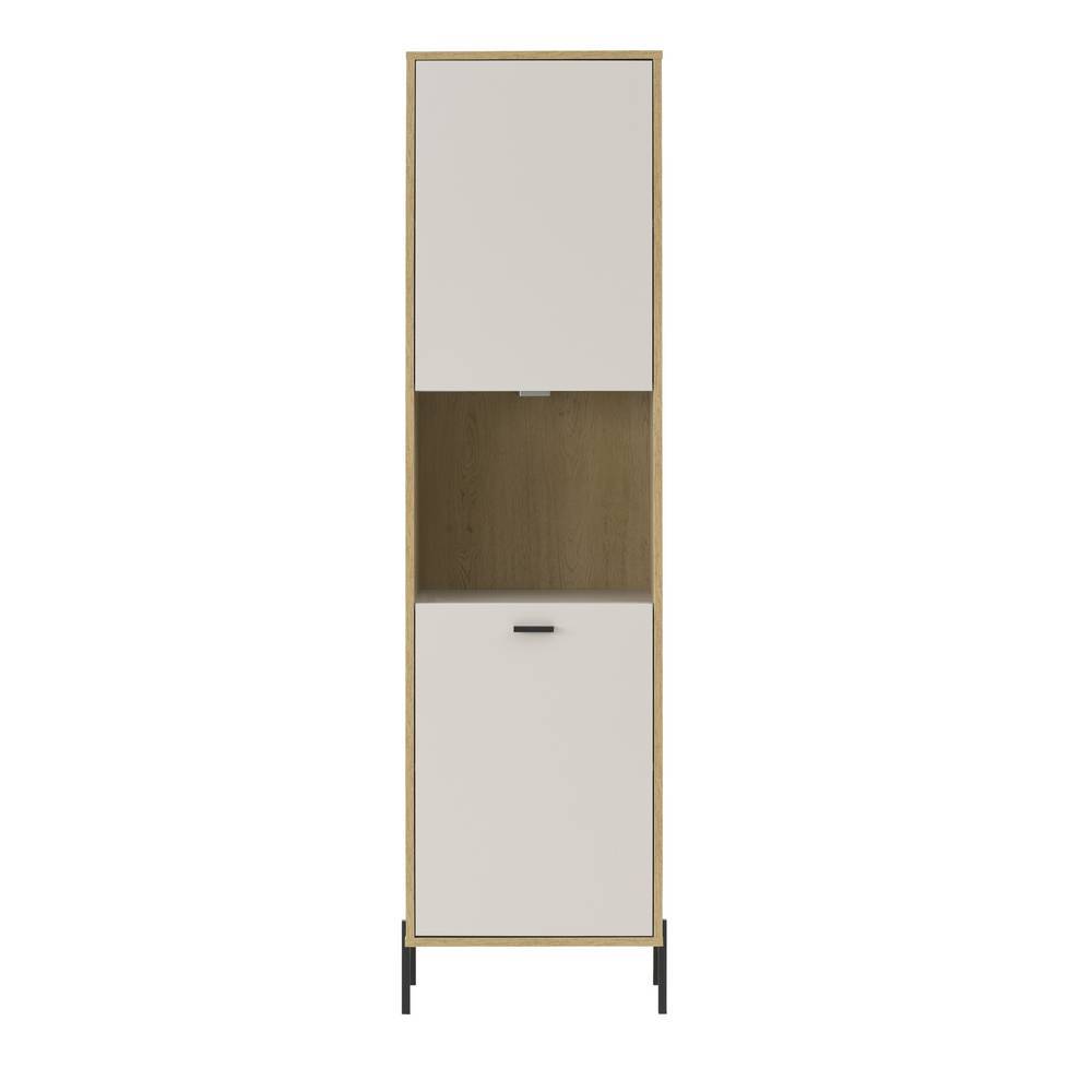 Vitrinenschrank in Beige und Eiche - Dasanti