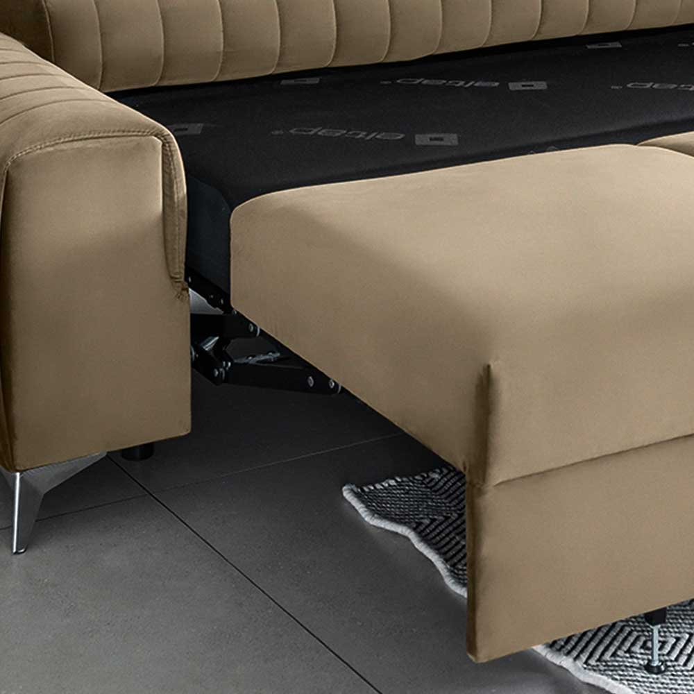 Federkern Funktionssofa in Beige - Yanitas