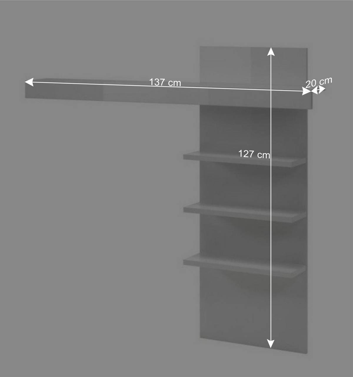 Kompakte TV Wand in Weiß Hochglanz Mextra mit Lowboard (zweiteilig)